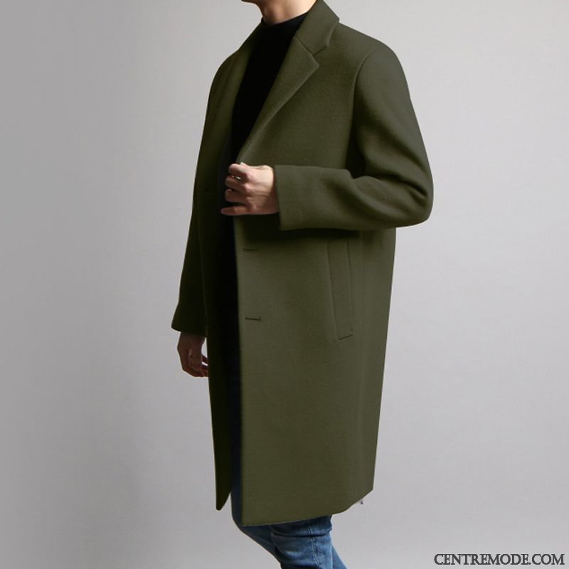 Blouson Cuir Avec Capuche Homme, Manteau Homme Coton Argent Vert