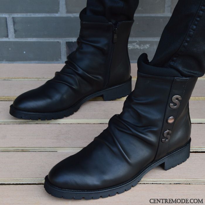 Boots Homme Fashion Gris Marron, Bottes À Lacets Homme