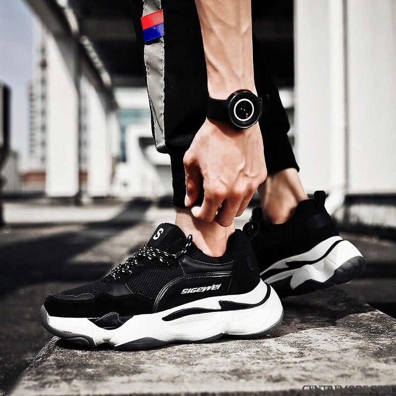 Chaussures De Running Homme Respirant Chaussures De Sport Net L'automne Été Tous Les Assortis Noir