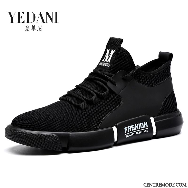 Chaussures De Running Homme Tendance Chaussures En Coton Chauds Hiver Plus De Velours Printemps Noir