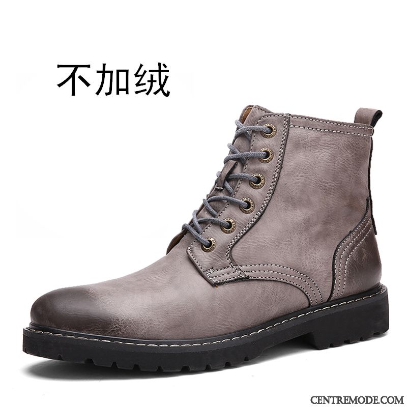 Chaussures Homme Bottines, Boots Homme A Lacets Or Blanc Neigeux