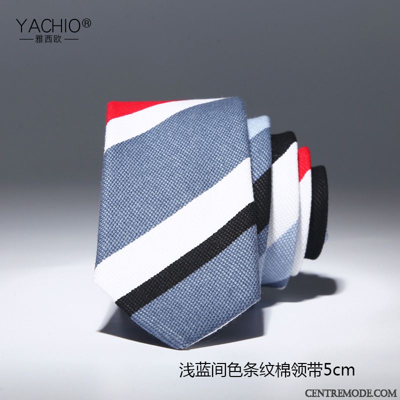 Cravate Homme Entreprise Mode Boite Cadeau Coton Marier Étudiant Bleu