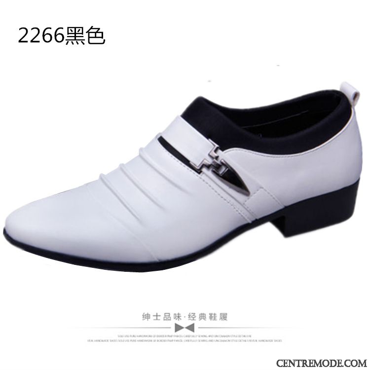Derbies Homme Costume Formel Pointe Pointue Grande Taille Chaussures En Cuir De Boîtier Chaussures De Mariage Blanc Noir