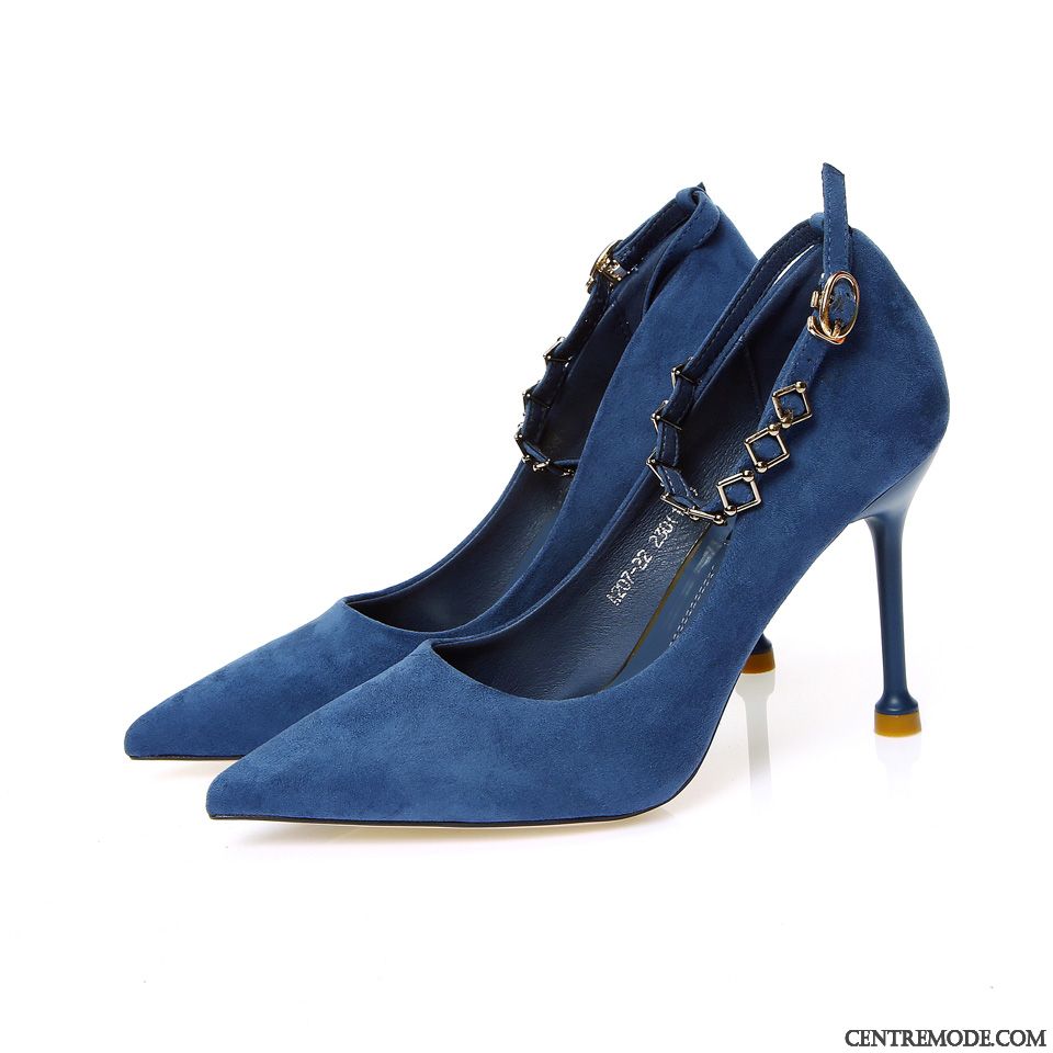 Escarpin Femme Bleu, Boutique Escarpins Femme Marron Ivoire