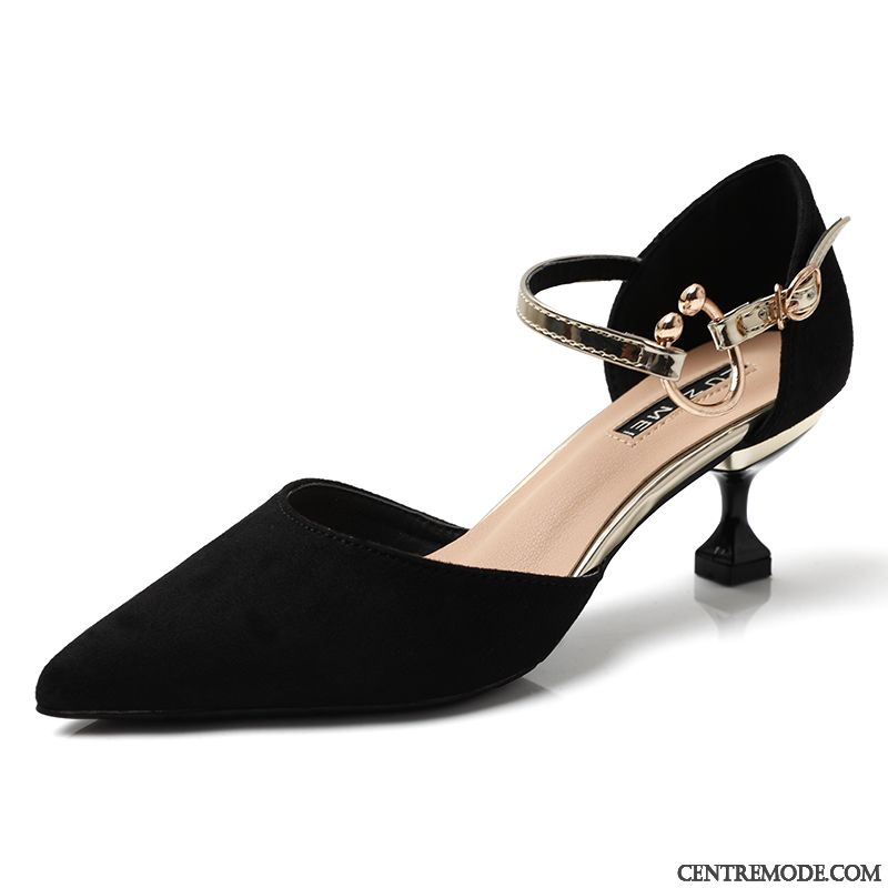 Escarpins Femme Chaussures De Travail Pointe Pointue Derbies Printemps Professionnel Noir Rose