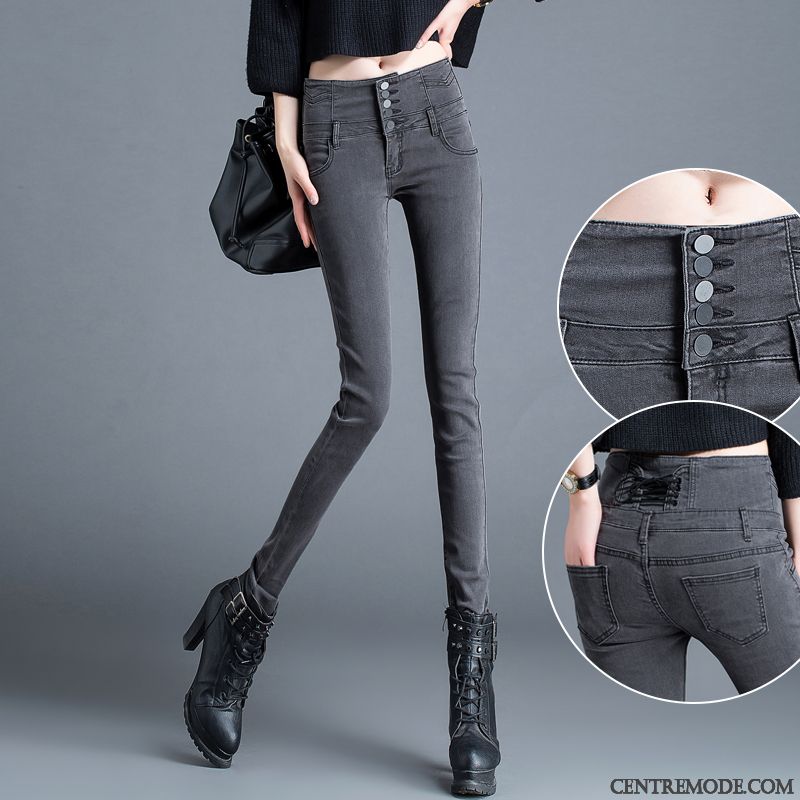 Jeans Classique Pour Femme Violet Chameau, Pantalon Droit Taille Haute