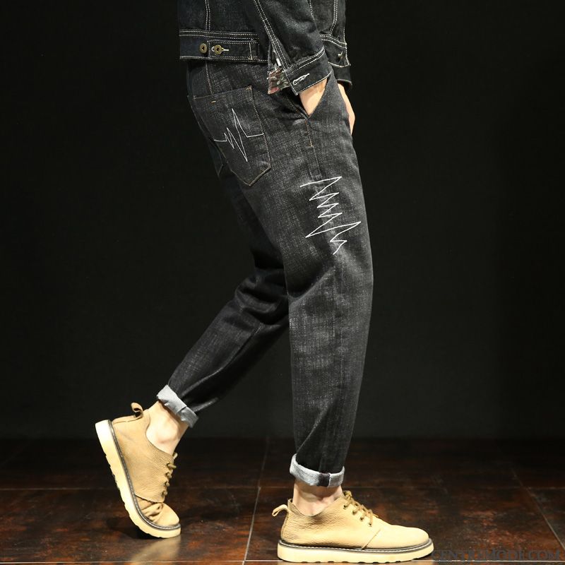 Jeans Homme Extensible Gras Grande Taille Harlan Baggy Tendance Noir