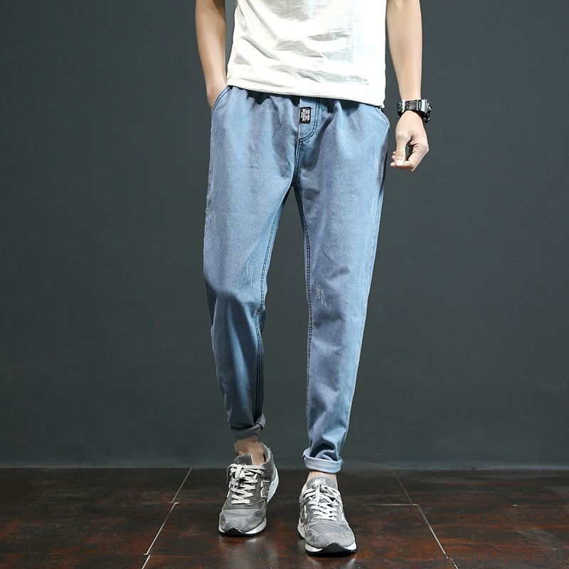 Jeans Homme Marque De Tendance Grande Taille Slim Denim Collants Maigre Bleu Marin