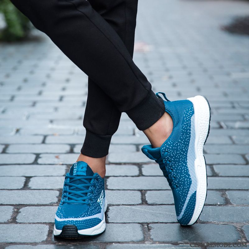 Marque De Chaussure De Running, Soldes Chaussures Hommes Bleu Argent