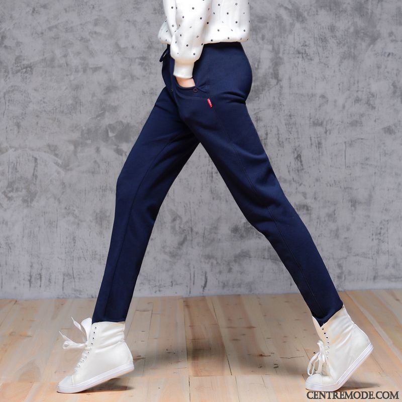 Pantalon Fin Femme, Pantalon Velours Femme Bootcut Turquoise Blanc