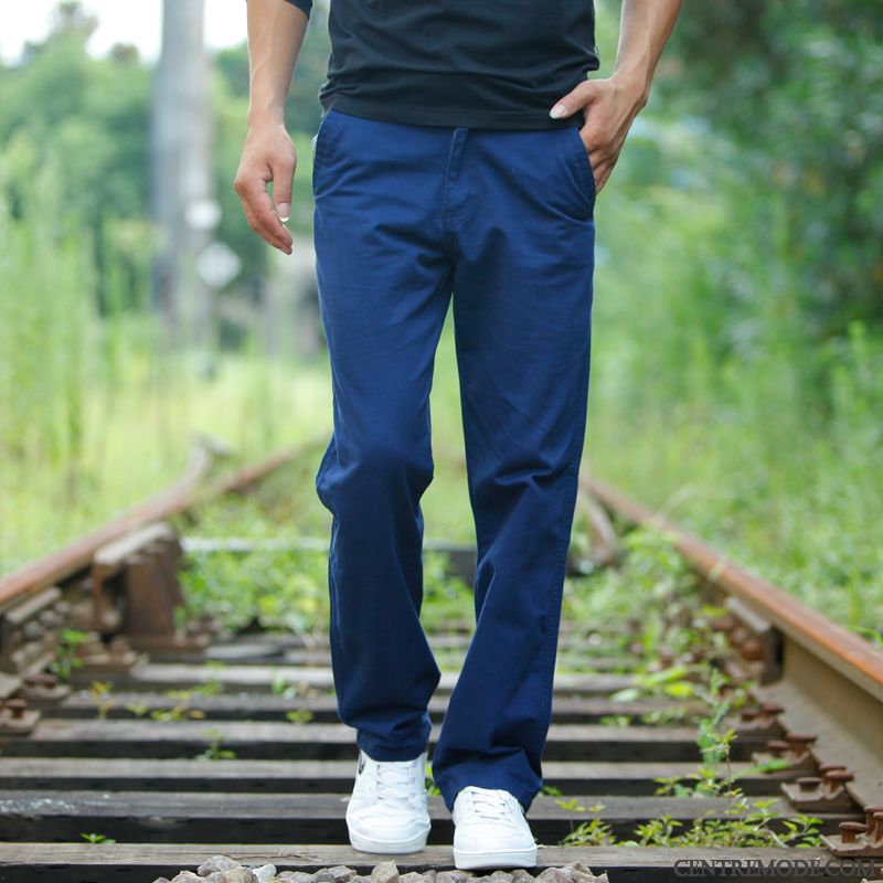 Pantalon Mode Homme Grande Taille, Pantalon Homme Bleu Rose Choquant Azur