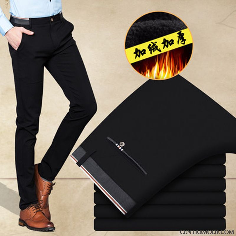 Pantalon Noir Homme Noir Blanc, Pantalon De Lin Pour Homme