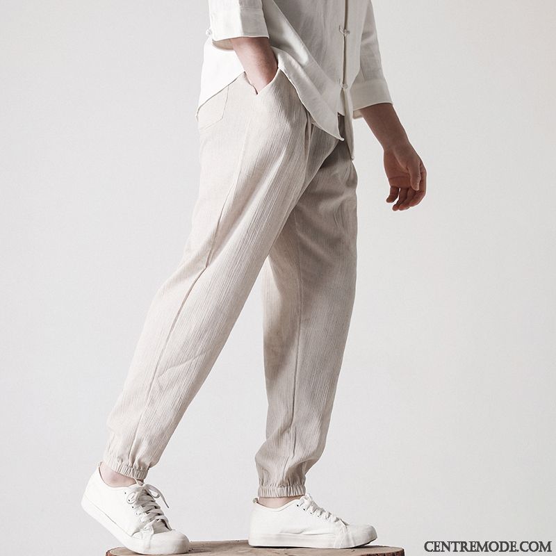 Pantalons Homme Baggy Lin Style Chinois Les Pantalons De Survêtement Serrés Harlan Gris Foncé
