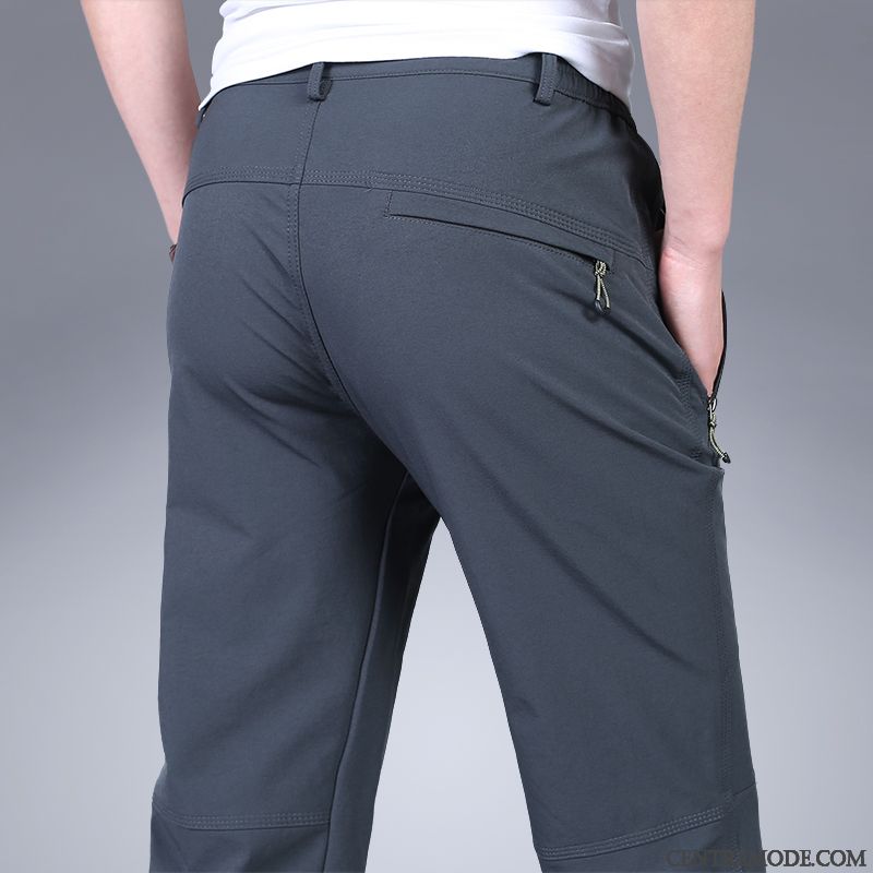 Pantalons Homme Printemps Slim Ultra Soie De Glace L'automne Les Pantalons De Survêtement Gris