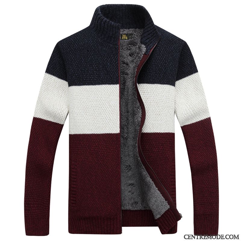 Pull Col V Sans Manche Homme Rosybrown Rose, Pull Fantaisie Homme