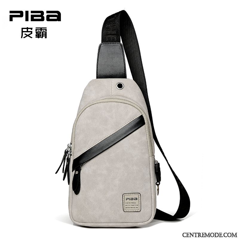 Sac À Bandoulière Homme Petit Sac À Dos Le Nouveau Sac Poitrine Sac De Messager Multifonctions Blanc