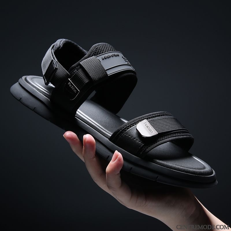 Sandales Homme Plage Outwear Simple Mode Tous Les Assortis Été Noir