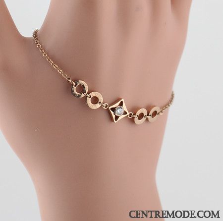 Bijoux En Argent Femme Mode Simple Le Nouveau Petit Bracelet Cadeau D'anniversaire Rose Or