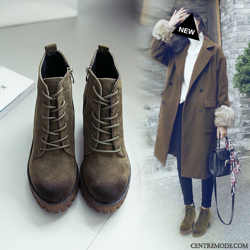 bottines plates en cuir