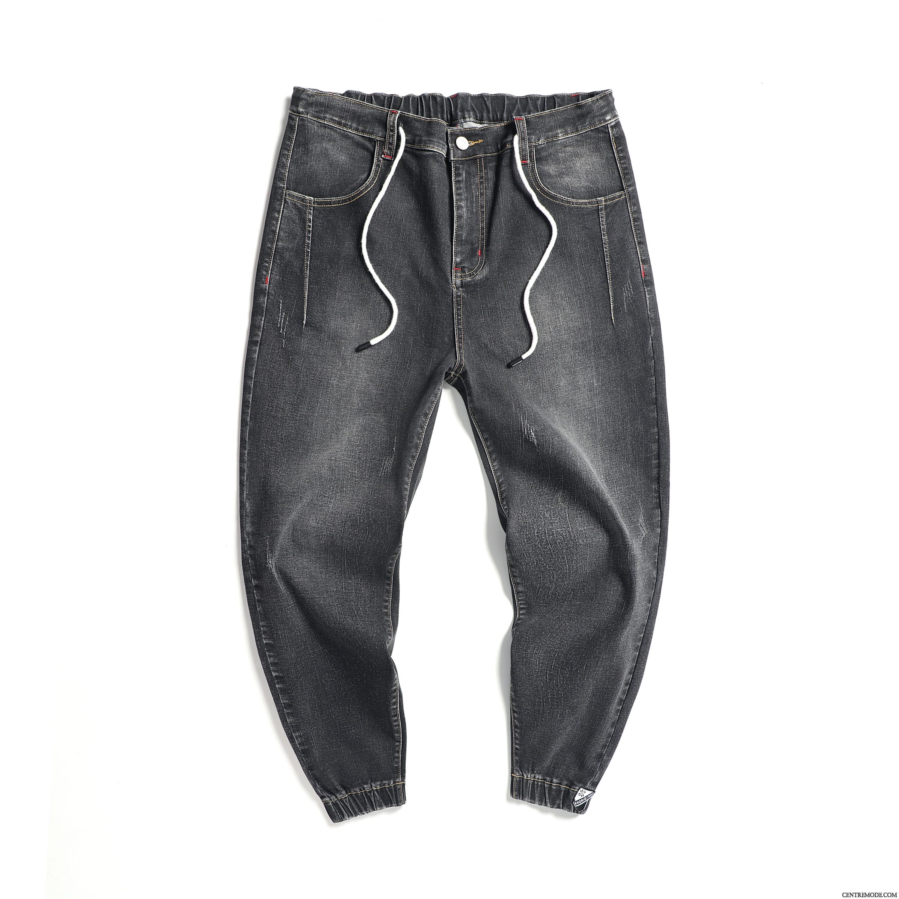 Jeans Homme Baggy L'automne Pantalon Élastique Gros Serrés Gris