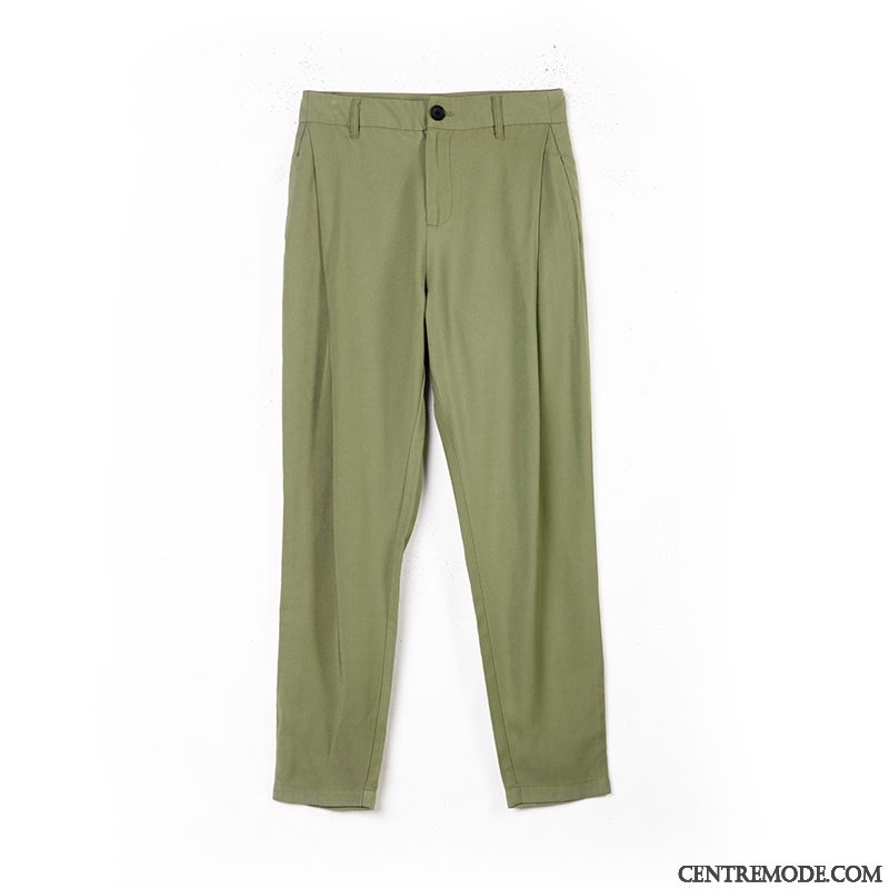 Pantalons Femme Cône Plissé Harlan Dimensionnel Coton Vert