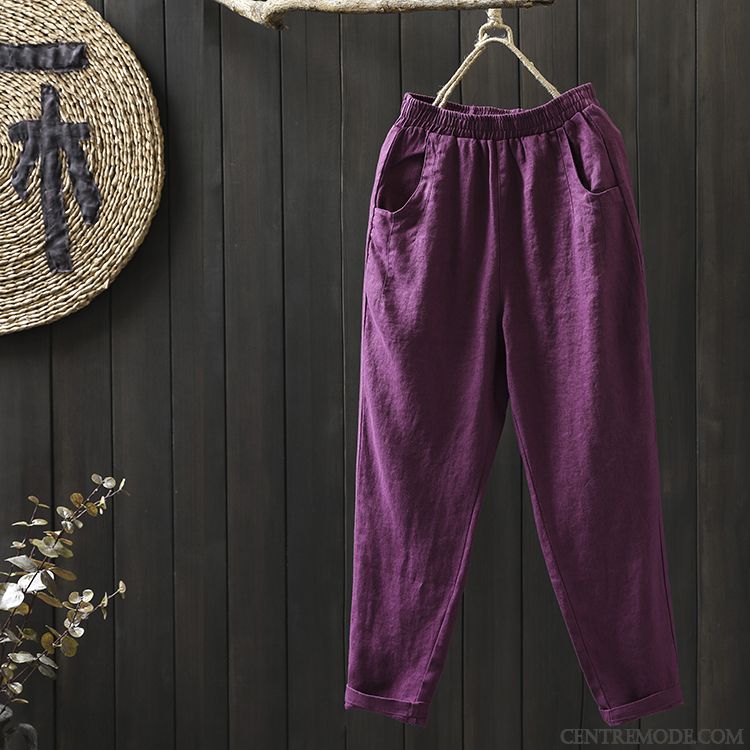 Pantalons Femme Printemps Harlan Lin Décontractée Simple Art Violet