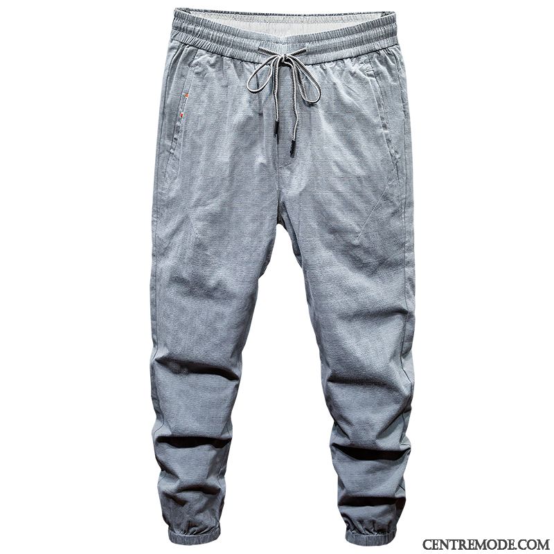 Pantalons Homme Tendance Légère Été Baggy Graisse Grande Taille Gris