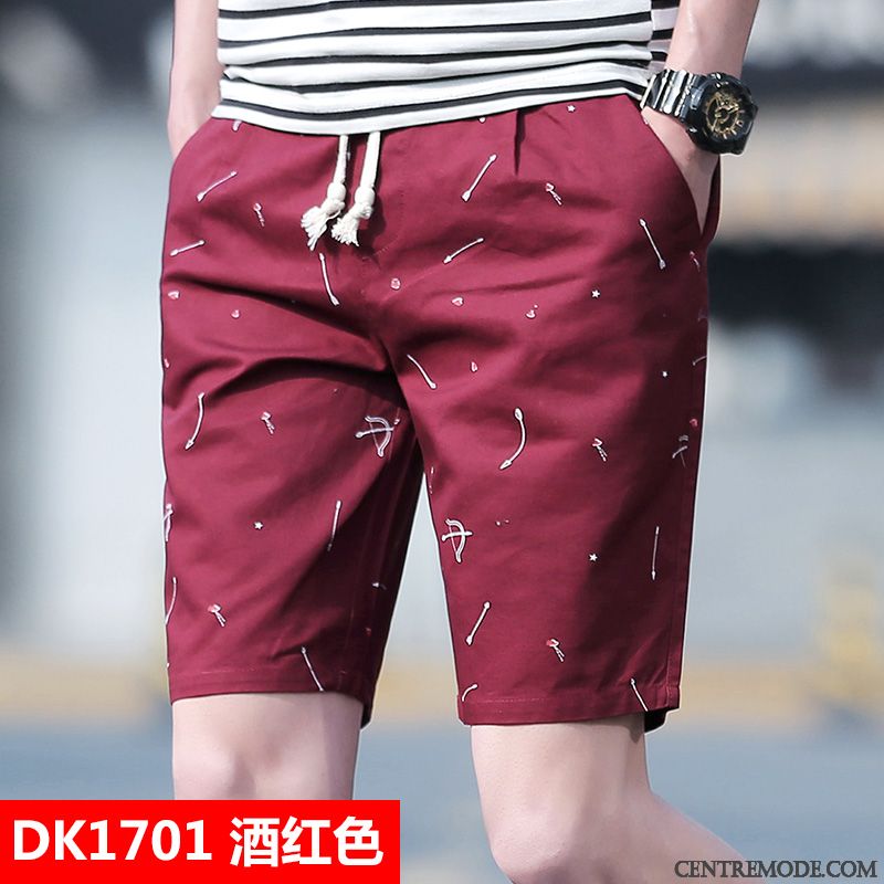 Shorts Homme Grande Taille Pantalon Cargo Baggy Pantalons Marque De Tendance Les Pantalons De Survêtement Rouge