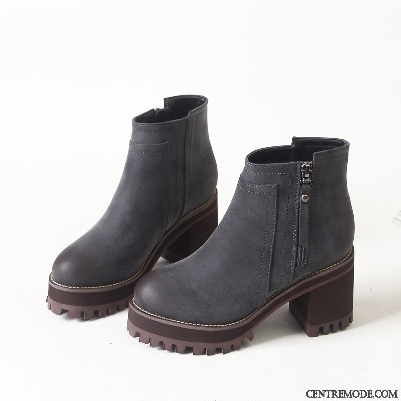 Achat De Bottes En Ligne Pas Cher, Bottes Cuir Soldes Mauve Blanc