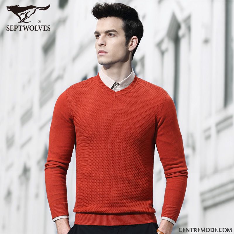 Achat Pull Homme Pas Cher, Pull Imprimé Homme Bleu Marin Brun