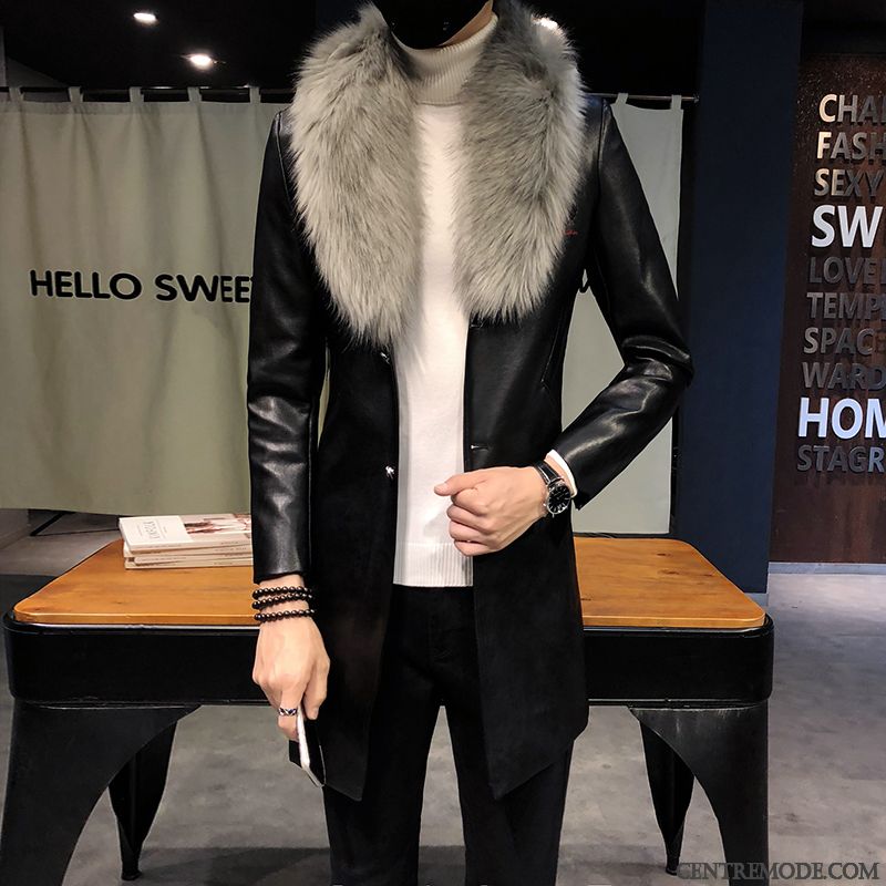 Acheter Veste Cuir Homme, Veste Homme En Cuir Pas Cher Noir Sarcelle