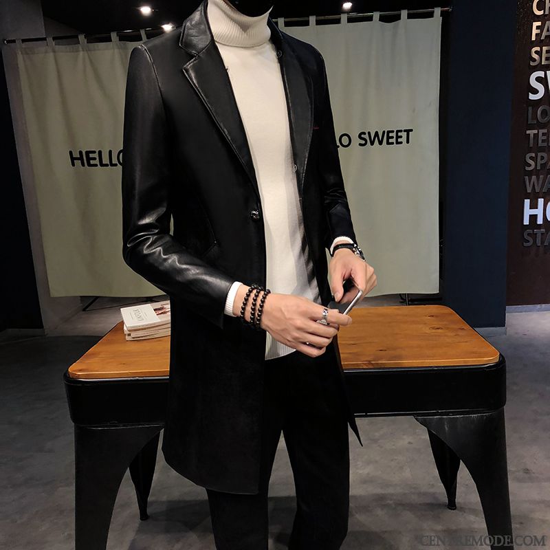 Acheter Veste Cuir Homme, Veste Homme En Cuir Pas Cher Noir Sarcelle