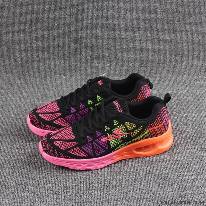 Basket Femme Running En Salle Noir Lavande, Chaussure Femme Montant Pas Cher