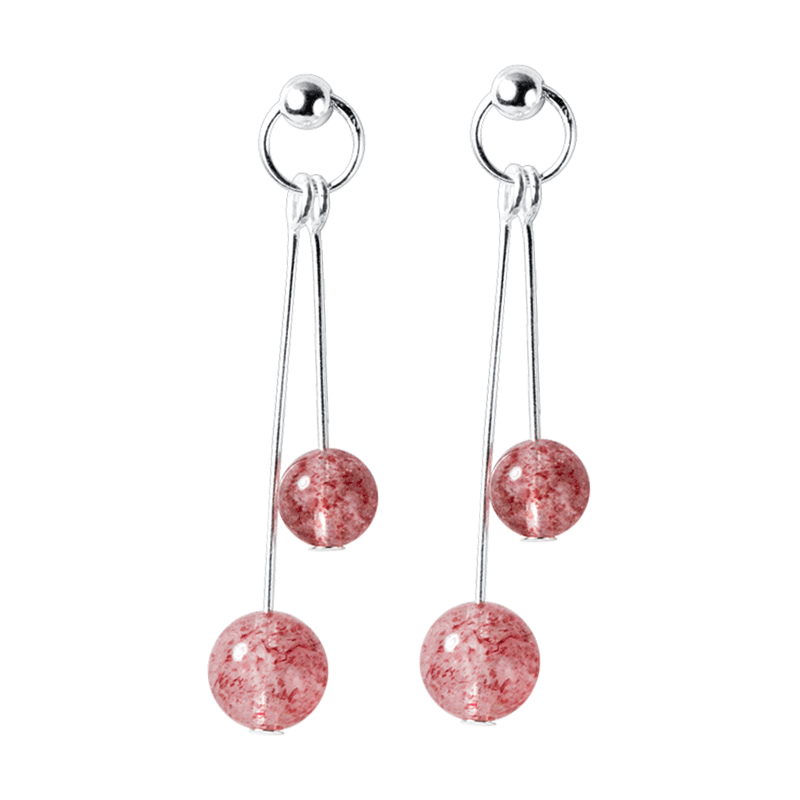 Bijoux En Argent Femme Petit Simple Fraise Personnalité Tempérament Accessoires Rose Argent