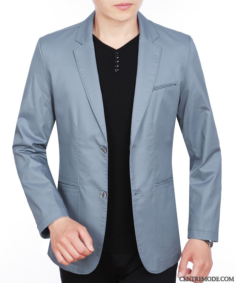 Blazer Costume Homme Cintrée Pas Cher Soldes, Costume Lin Mariage Homme Seashell Kaki