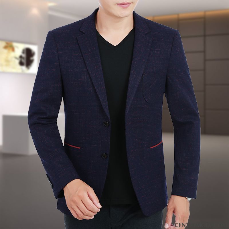 Blazer Costume Homme Cintrée Pas Cher Soldes, Costume Lin Mariage Homme Seashell Kaki