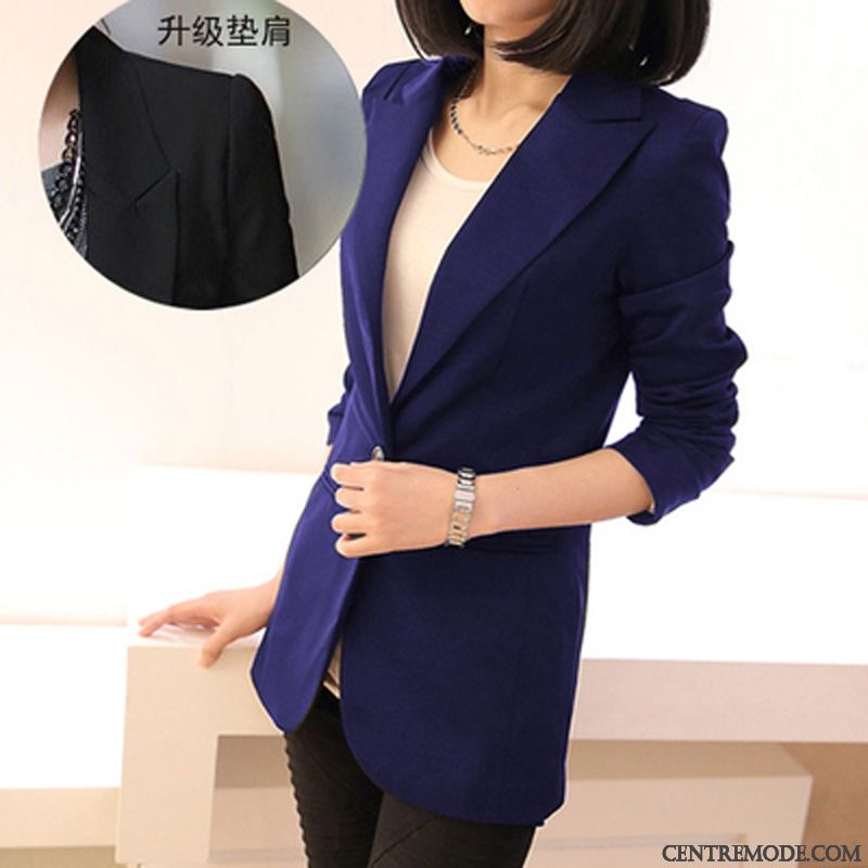 Blazer En Cuir Femme Noir France, Blazer Femme Classique Violet Tout Noir