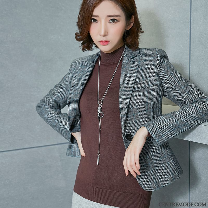 Blazer Femme Cintré Noir, Blazer Courte Blanche Crème Blanc