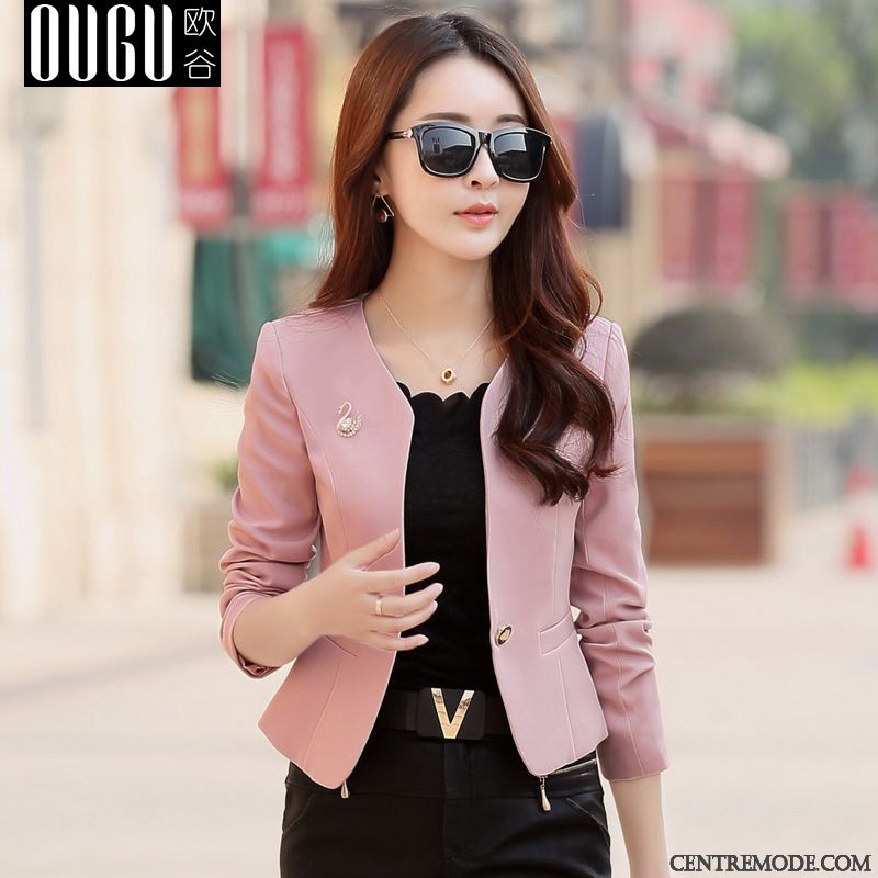 Blazer Polaire Femme Gris Fumé Rose, Blazer Cuir Courte Femme Pas Cher Soldes