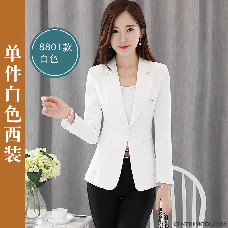 Blazer Simili Cuir Noir Femme Pas Cher, Blazer Femme Solde Hiver Peachpuff Blanc