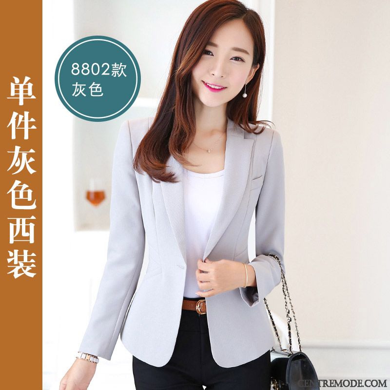 Blazer Simili Cuir Noir Femme Pas Cher, Blazer Femme Solde Hiver Peachpuff Blanc