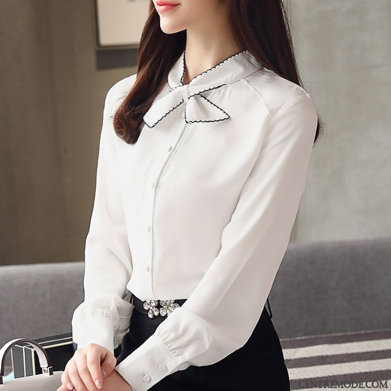 Blouse Blanche Coton Femme, Chemisiers Blancs Femme Tout Noir Brun