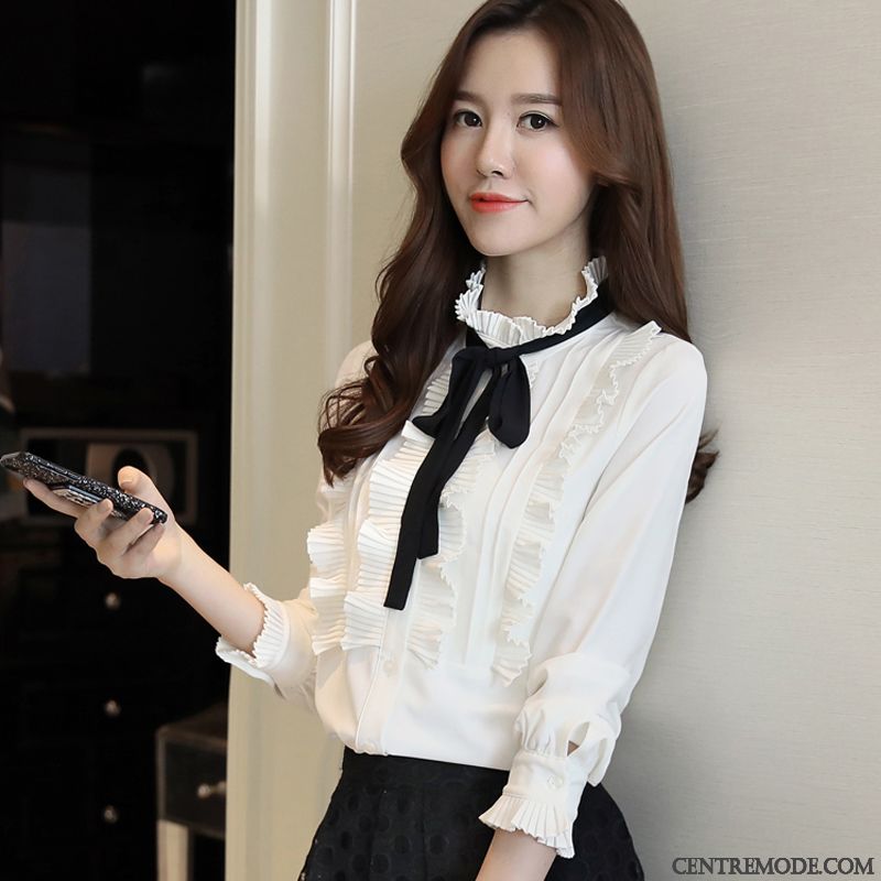 Blouse Femme Blanche Bordeaux Marine, Chemise Rayée Noir Et Blanc Femme