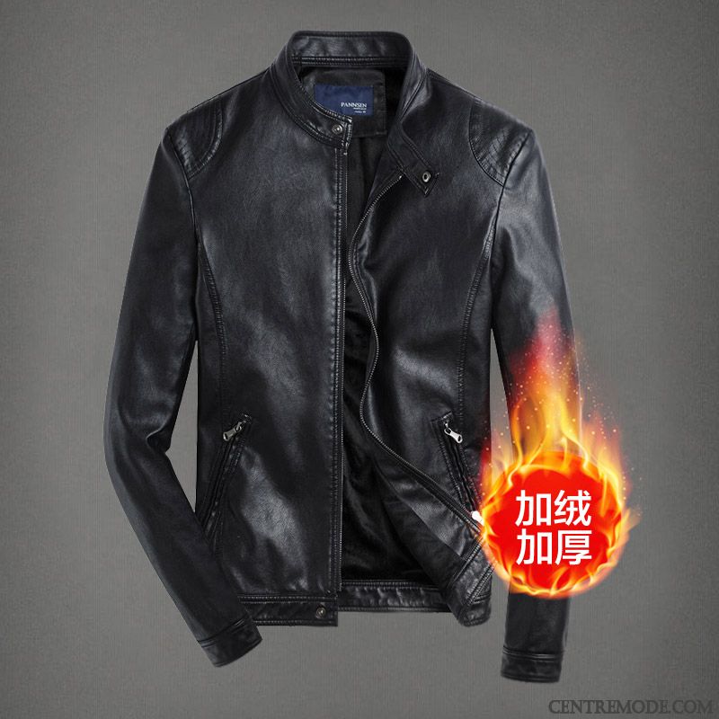 Blouson Blanc Homme, Veste En Cuir Fashion Saphir Saumon