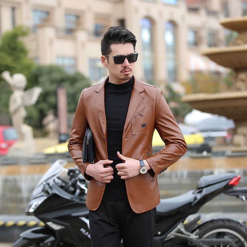 Blouson Cuir A Capuche, Blouson Homme Cuir Noir Steelblue Seashell
