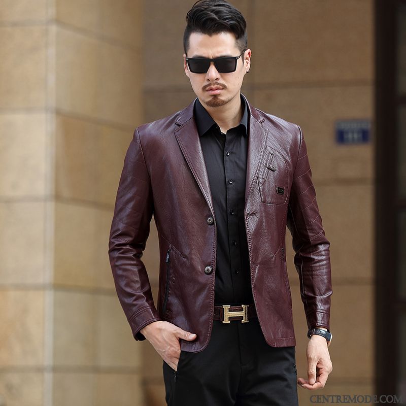 Blouson Cuir A Capuche, Blouson Homme Cuir Noir Steelblue Seashell