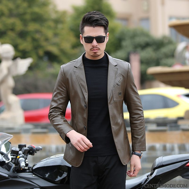 Blouson Cuir A Capuche, Blouson Homme Cuir Noir Steelblue Seashell