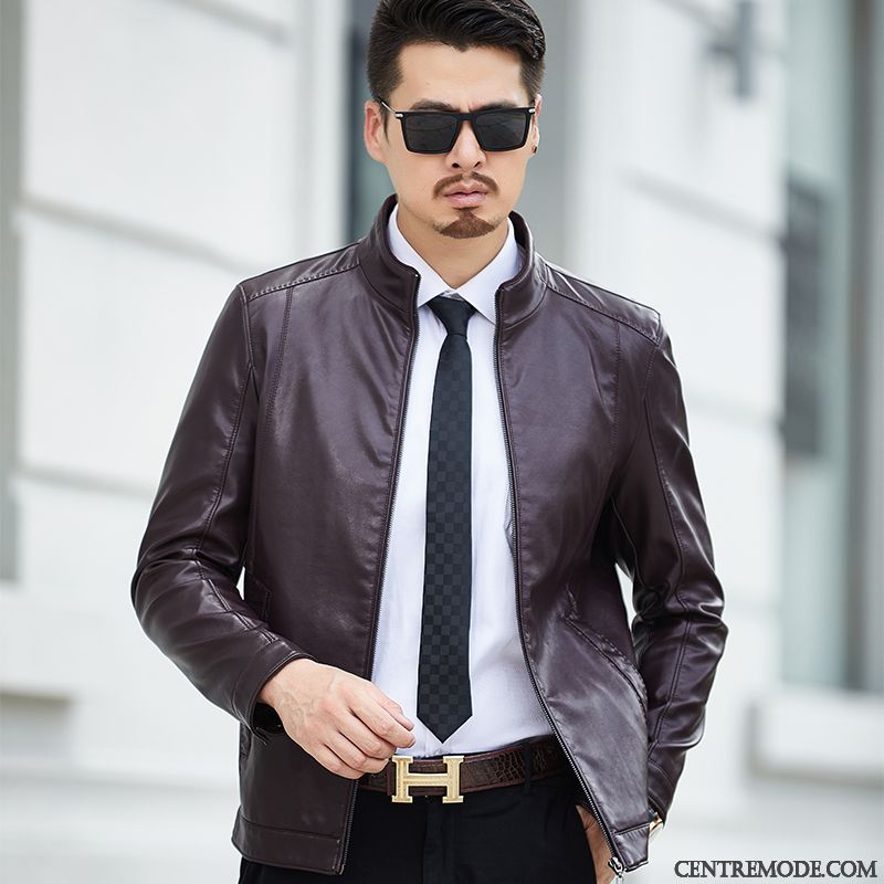 Blouson Cuir A Capuche, Blouson Homme Cuir Noir Steelblue Seashell