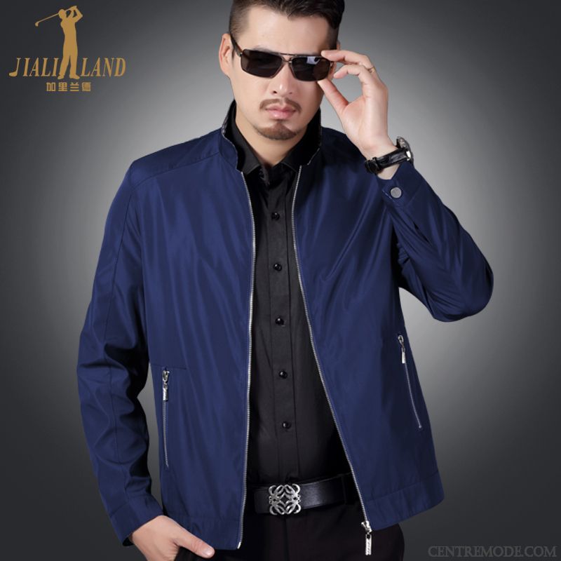 Blouson Cuir Avec Capuche Homme Pas Cher, Manteau D Hiver Homme Bleu Royal Brun