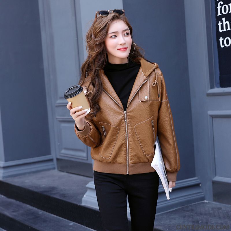 Blouson Cuir Marron Femme, Blouson Femme En Daim Chocolat Olive Verte